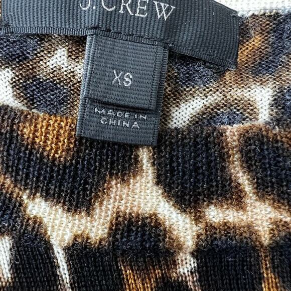 J. Crew MERINO WOOL leopard print lightweight sweater, women's size XS - Picture 7 of 7
